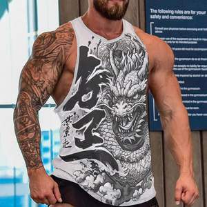 Camiseta sin mangas para hombre, ajustada, para gimnasio, entrenamiento, fitness, transpirable, ecológica, de secado rápido, informal. - Product Image 2