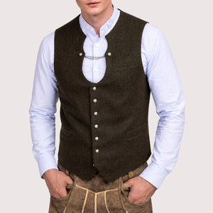 Chaleco Bávaro Tradicional Alemán de Alta Calidad para Hombre, Estilo Casual Elegante, Reversible, Transpirable, Mezcla de Poliéster/Algodón para Invierno - Product Image 3