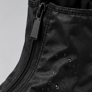 Bottes de moto Aultra One Enterprises imperméables à boucle auto-agrippante noires à bout fermé en cuir véritable couleur unie légères et respirantes - Product Image 4