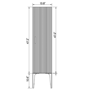 Armoire de rangement autoportante Emilia 14S rayée noir mat, meuble latéral moderne pour salle de bain, compatible KD - Product Image 6