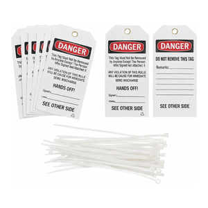 Étiquettes de sécurité stratifiées Brady DANGER, rouge/blanc, flexibles, pour l'entretien et les travaux électriques - Product Image 2