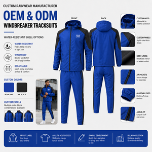 Conjunto Deportivo Personalizado de Fábrica con Logotipo Impreso, Chaqueta con Capucha Cortavientos y Pantalones Deportivos Unisex con Cintura Elástica, Material Softshell - Product Image 4