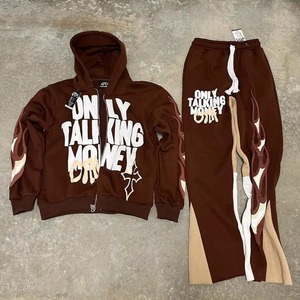 Conjunto de Sudadera con Capucha y Pantalones Deportivos de Felpa Francesa para Hombre, 500 Gsm, Estilo Urbano, Invierno, Personalizado, 100% Algodón, Transpirable - Product Image 1