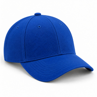 Casquette de sport bleu roi en gros, visière incurvée, 6 panneaux, réglable, respirante, imperméable, avec boucle argentée en cuivre