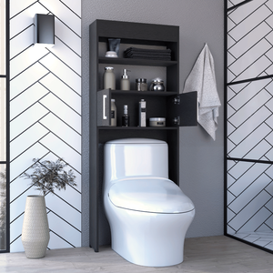 Armadietto da bagno Atlas con due ripiani e doppia anta, nero - Arredamento bagno E Shop - Product Image 4