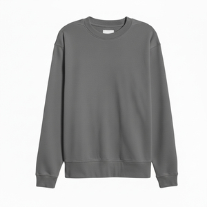 Sweat-shirt unisexe surdimensionné à col rond en molleton, couleur unie, décontracté, manches longues, coupe classique, tricot d'automne - Product Image 1