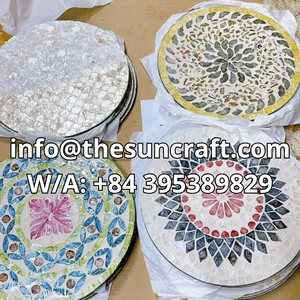 Upscale MOP Placemat Round Hand Polished Shell Charger for Fine Dining Restaurants and Luxury <b>Kitchen</b> Decor - Product Image 3