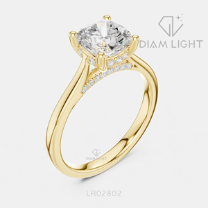 Bague de fiançailles en or blanc 14 carats avec diamant de laboratoire taille coussin de 2,00 carats, couleur F+, clarté VS+, certifiée IGI, idéale pour un cadeau - Product Image 6