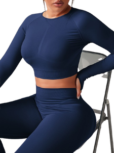 Conjunto Deportivo de Cintura Alta para Mujer, Leggings y Sujetador Deportivo Ligeros con Cintura Elástica, Talla Grande, para Yoga, Absorbe la Humedad, Ropa de Gimnasio, Conjunto de 2 Piezas - Product Image 2