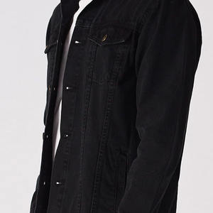 แจ็คเก็ตยีนส์ผู้ชายสั่งตัดพิเศษ แจ็คเก็ตยีนส์ผ้ายืดสีน้ำเงิน แจ็คเก็ตยีนส์ผ้าฝ้ายสีน้ำเงินสำหรับฤดูหนาว แจ็คเก็ตยีนส์เรียบง่ายสำหรับผู้ชายไซส์ใหญ่ - Product Image 4