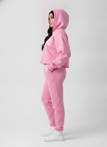 Conjunto de Sudadera con Capucha Oversize Rosa para Mujer, Sudadera de Felpa con Estampado de Letras y Logotipo Frontal, Manga Regular, Ropa de Otoño - Product Image 3