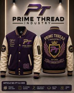 Chaqueta Varsity para Hombre, Unisex, Cuerpo de Lana, Mangas de Cuero PU, Logotipo Bordado, Forro Acolchado, Chaqueta Letterman de Invierno - Product Image 2