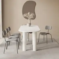 ATUNUS-mesa de comedor de alta moda escandinava, muebles modernos y elegantes, ovalados, 6 asientos, color blanco, para cocina y comedor