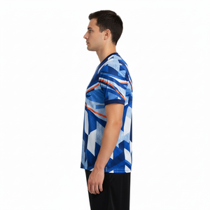 Ensemble de maillots de football personnalisés unisexes pour adultes, respirants, à manches courtes, de haute qualité, écologiques, anti-UV, séchage rapide, 100% coton - Product Image 4