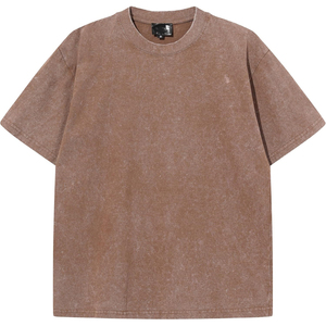 T-shirt à manches courtes pour homme, couleur unie, col rond, coton jersey 100% lavé, coupe décontractée, longueur normale - Product Image 6