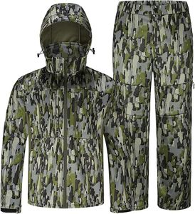 <b>Men</b> Camouflage Hunting <b>Jacket</b> And Pants Set <b>Soft</b> <b>Shell</b> Waterproof Outdoor Wear Autumn Apparel - Product Image 1
