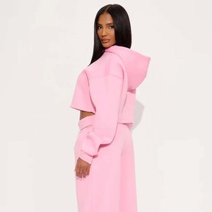 New Arrival <b>Women</b> Pullover Crop Top Hoodie Soft Sweatshirt <b>Women's</b> Work Out Sets Winter <b>Cropped</b> <b>Hoodies</b> - Product Image 2