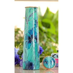 ขวดน้ำทองแดงพิมพ์ลายดอกบัวน้ำ Lily Art นำมาใช้ใหม่ได้สำหรับบ้านสำนักงานการเดินทางในชีวิตประจำวันของสะสม - Product Image 3