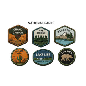 Custom Plastic Round Shape Eco-Friendly <b>Sew</b>-<b>On</b> <b>Patches</b> for Clothing Hats Bags - Product Image 2