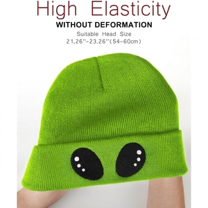 Gorro de Punto Personalizado con Lentejuelas Bordadas, Gorro de Invierno Cálido de Acrílico con Puño, Gorra de Calavera a Rayas Unisex, Moda Urbana OEM - Product Image 5