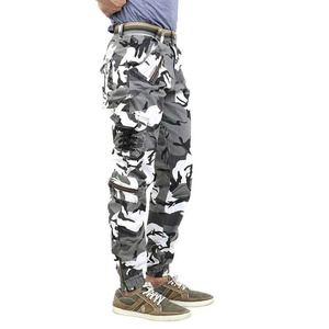 Pantalon cargo camouflage homme léger, respirant, multi-poches, taille élastique, fermeture éclair, pantalon homme délavé - Product Image 2