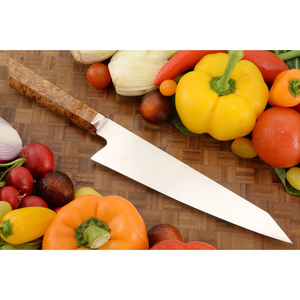 Couteau de chef Burraq personnalisé fait main en acier inoxydable, épaisseur 3,0 mm, manche en bois, NOUVEAU, magnifique étui, 8 pouces, cadeau - Product Image 3