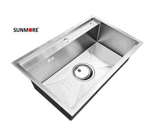 SQS 8250 hecho a mano cocina de un solo cuenco Superficie cepillada diseño moderno multifunción forma rectangular 304 Acero inoxidable vietnamita - Product Image 5