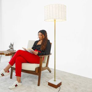 Lampada da Terra Minimalista Viora Marble BA, Design Contemporaneo per Soggiorno e Camera da Letto, Sottile e Neutra - Product Image 5