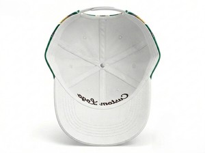 Casquette de baseball 6 panneaux personnalisée avec logo brodé 3D, ajustable, en polyester/coton, unisexe, pour usage décontracté, design à visière blanche, faible MOQ - Product Image 3