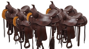 Selle Western en Cuir Véritable Durable avec Arceau en Fibre et Quincaillerie en Acier Inoxydable – Confortable pour les Activités Équestres sur Sentier et Ranch - Product Image 2