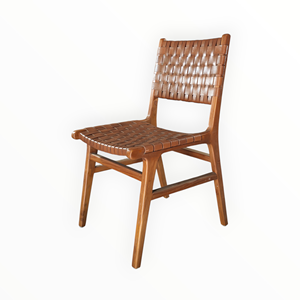 Chaise de salle à manger en cuir traditionnelle durable avec structure en bois pour l'ameublement de la maison - Product Image 2