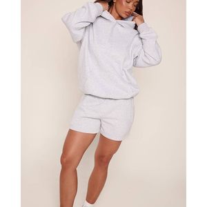 OEM Wholesale 2 Piece Shorts <b>Set</b> Full Sleeve Hoodie& Sweatpants 100%Cotton Summer Winter Matching Top Bottom Cotton Joggers - Product Image 1