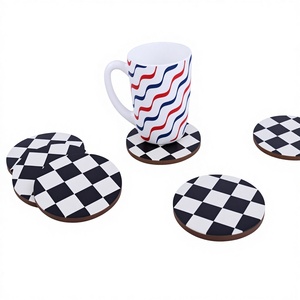 Premium Wooden and Resin <b>Drink</b> <b>Coasters</b> with Heat Resistant Surface and Modern Artistic Design for Dining and Coffee Tables - Product Image 1