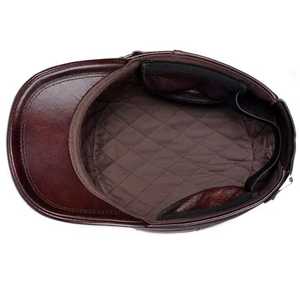 Unisex Brown Cotton Breathable <b>Flat</b> Cap Adjustable Outdoor Casual <b>Hat</b> for Adults Four Seasons Wear - Product Image 2