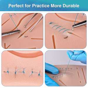 Reusable Suture Practice Kit <b>Silicone</b> Pad Stainless Steel Surgical <b>Tools</b> Manual Set Beginner Advanced Suturing Dentavex CE - Product Image 3