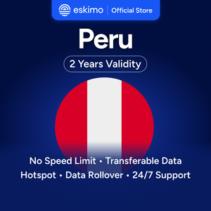 Tarjeta SIM digital Eskimo Perú de 1 GB, datos de alta velocidad 4G/5G, no requiere SIM física, válida por 2 años, transferencia de datos ilimitada. - Product Image 1