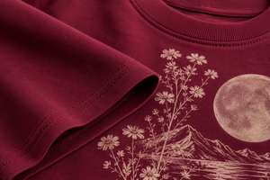 T-shirt Femme Col Rond Manches Courtes Bordeaux Vintage Coupe Courte Slim Décontracté 100% Coton Jersey Respirant Été - Product Image 3