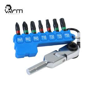 MRM 8-Piece PH1-T30 Bit Key Chain for <b>Flex</b> ratchet Black Manganese Phosphate Finish ODM Customizable Taiwan Easy Carry Wood 13cm - Product Image 4