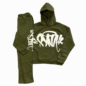 Mens Pullover Hoodie Tracksuit Kangaroo Pocket Hooded Sweatshirt and Sweatpants Set Cotton Blend Casual <b>Jogging</b> <b>Suit</b> OEM - Product Image 2