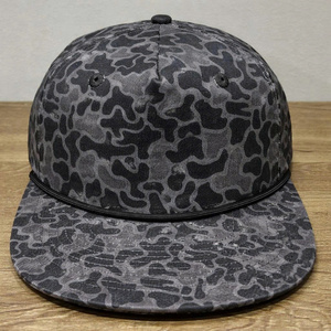 Wholesale Custom <b>Camo</b> Rope Hat 5 Panel Mid Profile High Quality Grey Camouflage Flat Brim Snapback <b>Cap</b> Men Outdoor Streetwear - Product Image 1