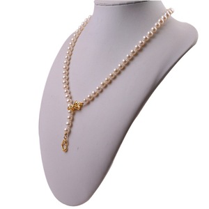 Lao Zhang Elegant 5-6mm Freshwater <b>Pearl</b> <b>Necklace</b> Double Wear with <b>Gold</b> Injection Simple Accessories - Product Image 5