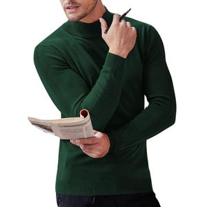 Men's Relaxed Mock Neck Sweatshirt Custom Loose Fit Solid Pullover <b>Long</b> <b>Sleeve</b> Casual High Collar <b>Top</b> - Product Image 5