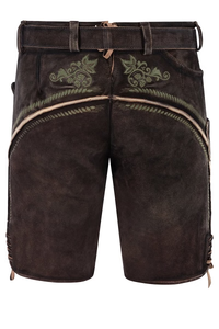 Men Bavarian Lederhosen <b>Shorts</b> Solid Eco-Friendly Brown Embroidered Traditional Trachten Pants Oktoberfest Casual Wear - Product Image 6
