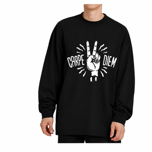 Camiseta Unisex de Manga Larga 100% Algodón, Corte Holgado, Ecológica, con Serigrafía para Marca Privada - Product Image 4