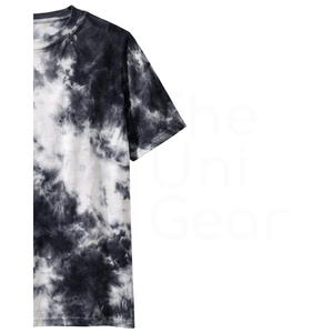 Camiseta de Manga Corta con Cuello Redondo y Estampado Tie-Dye para Hombre, Informal, de Punto, Corte Regular, con Patrón en Blanco y Negro - Product Image 4