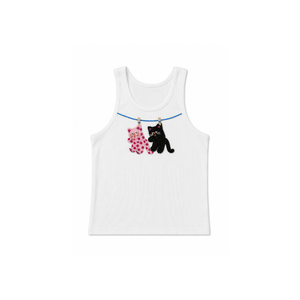 Black Solid Color Women's Orange <b>Beaded</b> Embroidery Tank <b>Top</b> Casual O-Neck Breathable Front Design Cotton Fabric Women's Tank <b>Top</b> - Product Image 3