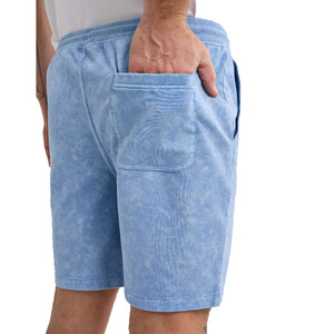 Short en coton tricoté personnalisé pour homme, effet délavé, respirant, style streetwear, avec strass et taille élastique - Product Image 5