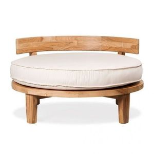 Sofá Redondo Moderno para Relajarse al Aire Libre, Hecho de Madera de Teca con Cojines, para Terraza de Jardín de Villa u Hotel - Product Image 2