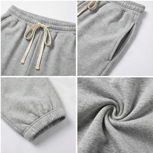 Haute qualité femme gris taille haute pantalon coton français éponge large jambe pantalons de survêtement pour femmes travail pantalon hiver pantalon hommes - Product Image 4