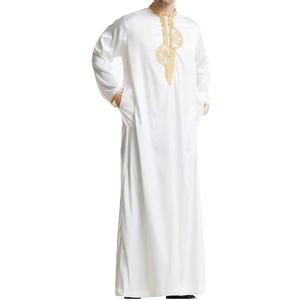 Caftán marroquí estilo turco, ropa étnica musulmana islámica tradicional, 100% algodón y seda, transpirable, Thobes Jubbah para hombre - Product Image 3